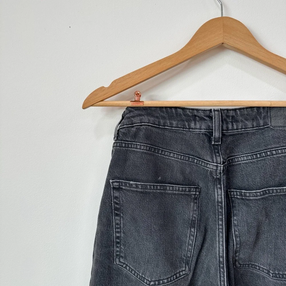 Zara Black Fade Straight Leg High Waist Jeans - Picture 3 of 6